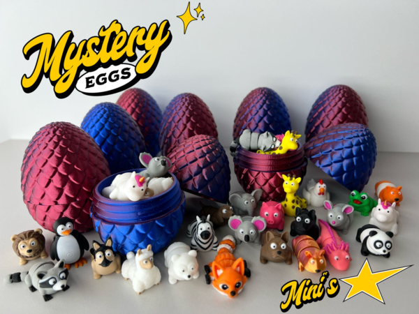 Mystery Egg with 9 mini Animals inside, 25+ Unique and Fun Designs Includes Mystery Egg