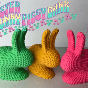 Knitted Easter Bunny Piggy Bank